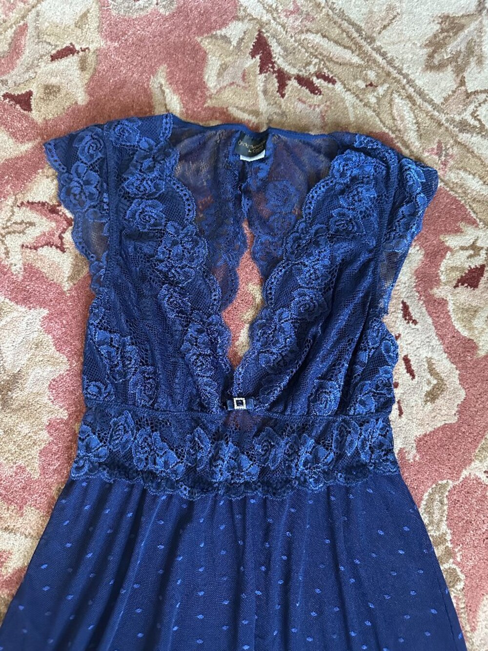 Seductivewear by Cinema Etoile Navy Blue Floral Lace Lingerie Chemise 💙